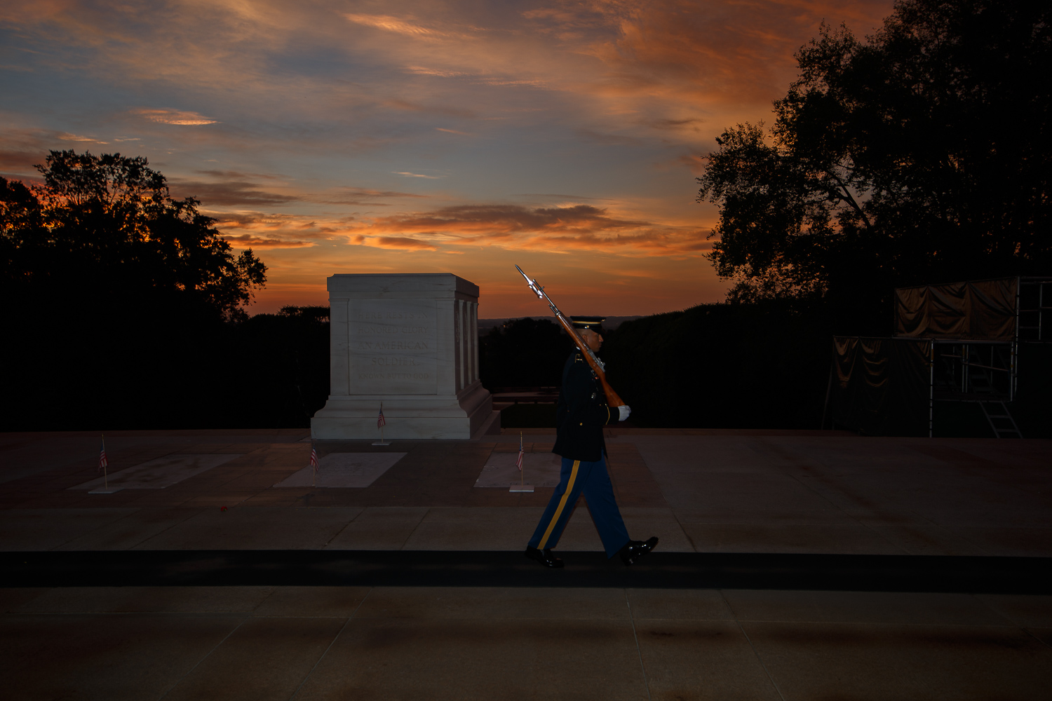 Arlington, Cemetery, sentry, sunrise, guard, tomb, 